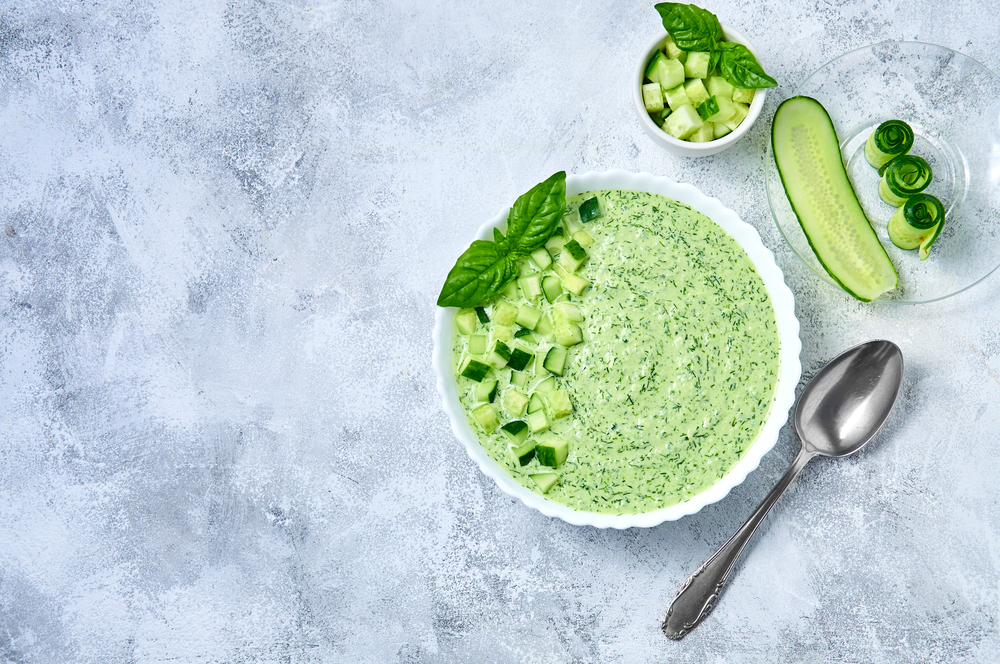 Une soupe de courgettes froides